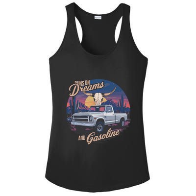 Runs On Dreams And Gasoline Ladies PosiCharge Competitor Racerback Tank