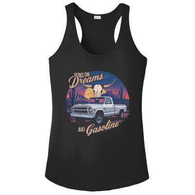 Runs On Dreams And Gasoline Ladies PosiCharge Competitor Racerback Tank