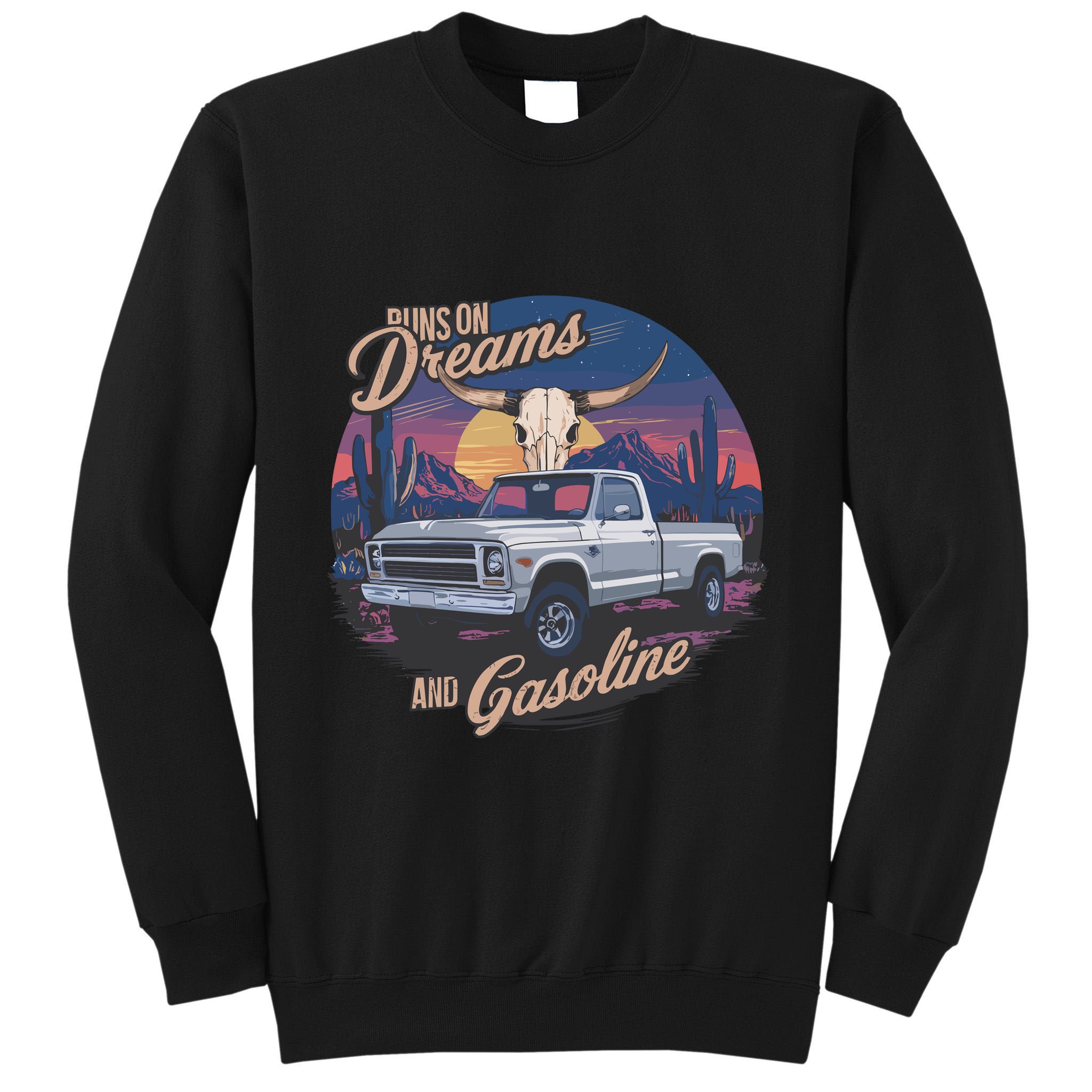 Runs On Dreams And Gasoline Tall Sweatshirt