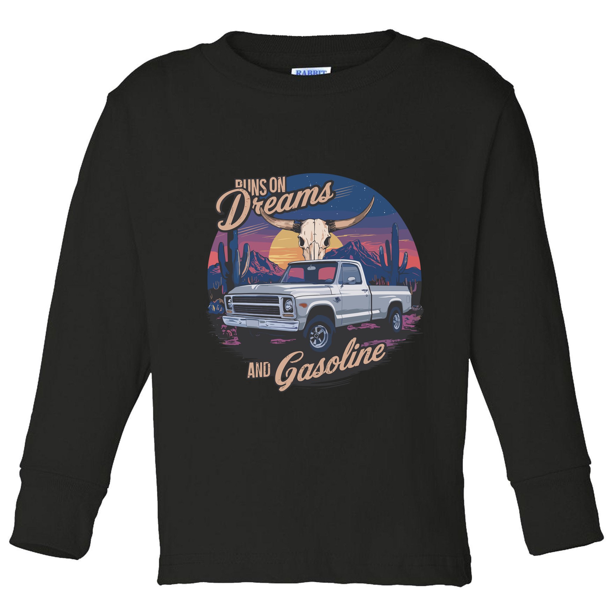 Runs On Dreams And Gasoline Toddler Long Sleeve Shirt
