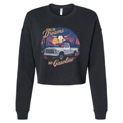 Runs On Dreams And Gasoline Cropped Pullover Crew