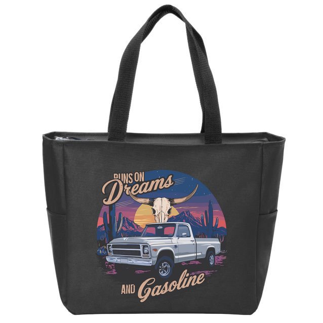 Runs On Dreams And Gasoline Zip Tote Bag