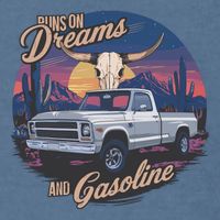 Runs On Dreams And Gasoline Garment-Dyed Sweatshirt