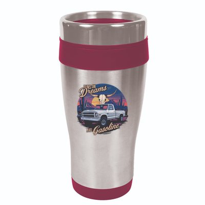 Runs On Dreams And Gasoline 16oz Travel Tumbler