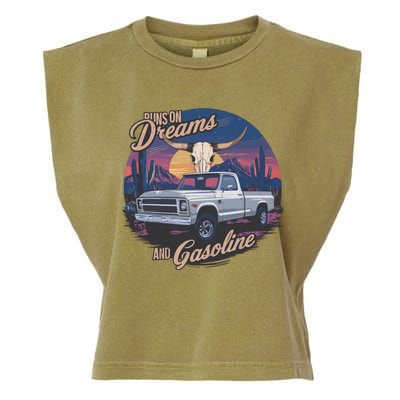 Runs On Dreams And Gasoline Garment-Dyed Women's Muscle Tee