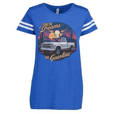 Runs On Dreams And Gasoline Enza Ladies Jersey Football T-Shirt