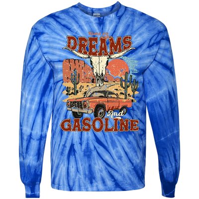 Runs On Dreams And Gasoline Tie-Dye Long Sleeve Shirt