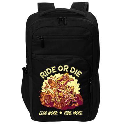 Rides Or Die Less Works Ride More All Terrain Vehicle ATV Premium Impact Tech Backpack