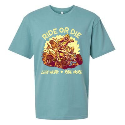 Rides Or Die Less Works Ride More All Terrain Vehicle ATV Premium Sueded Cloud Jersey T-Shirt