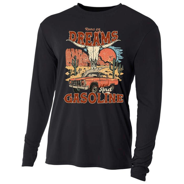 Runs On Dreams And Gasoline I Got A Heart Like A Truck Cooling Performance Long Sleeve Crew