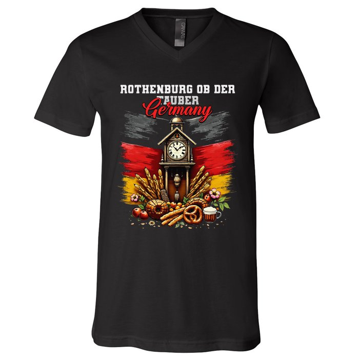 Rothenburg Ob Der Tauber Germany Vacation Travel Souvenir V-Neck T-Shirt