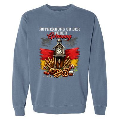 Rothenburg Ob Der Tauber Germany Vacation Travel Souvenir Garment-Dyed Sweatshirt