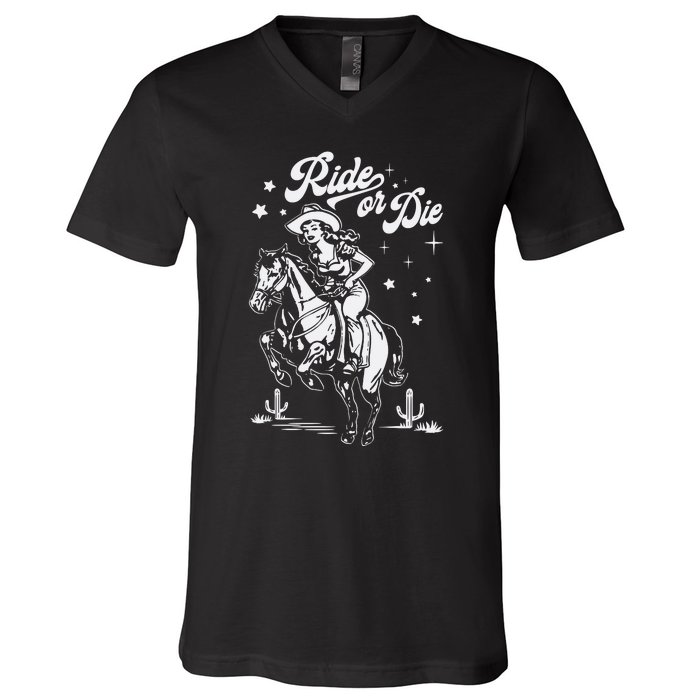 Ride Or Die Cowboy V-Neck T-Shirt