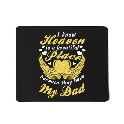 Remembrance Of Dad Memory Of My Father In Heaven Angel Wings Mousepad