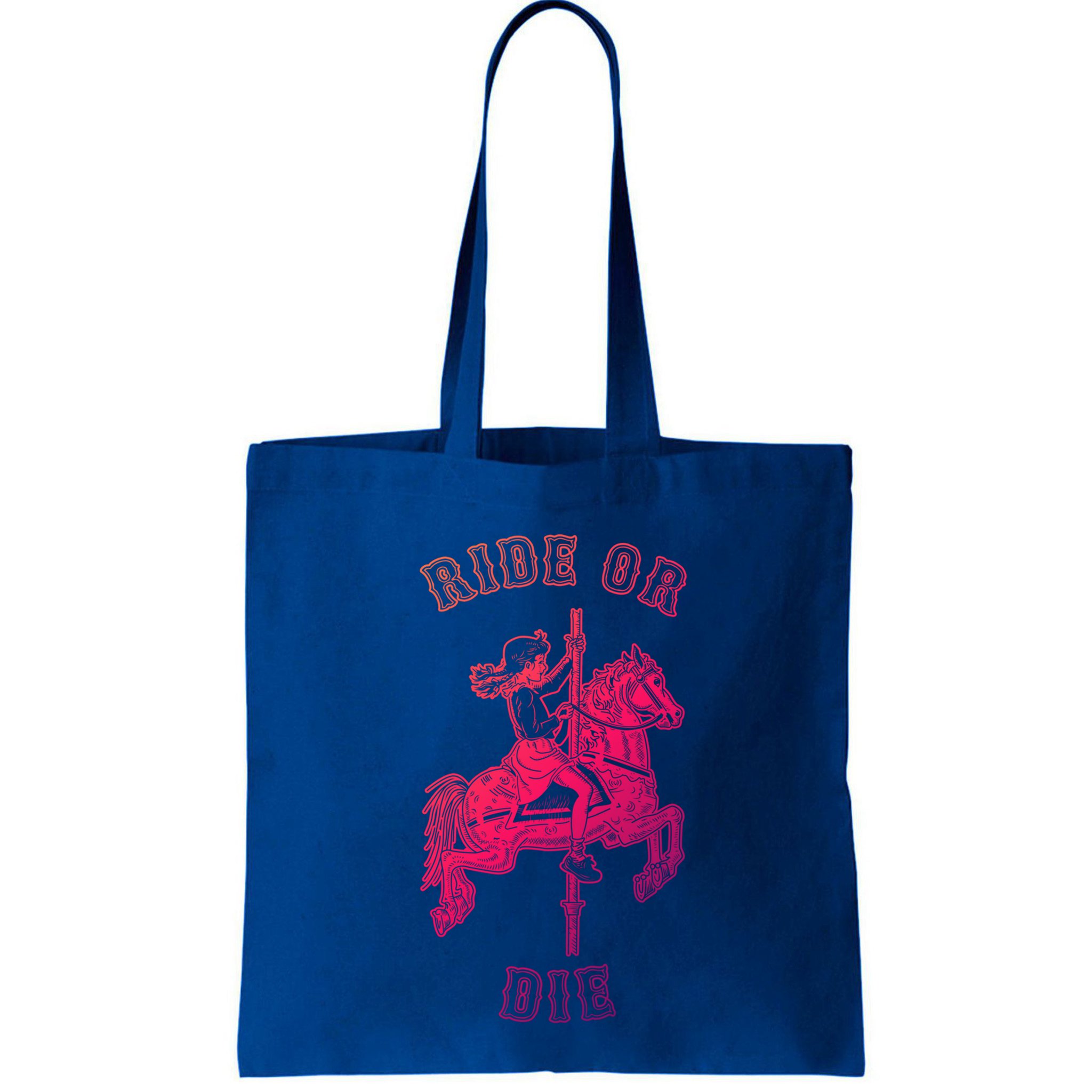 Ride Or Die Funny Vintage Carousel Horse Funny Gift Bag