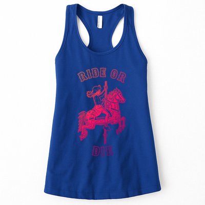 Ride Or Die Funny Vintage Carousel Horse Funny Gift Womens Tank Top