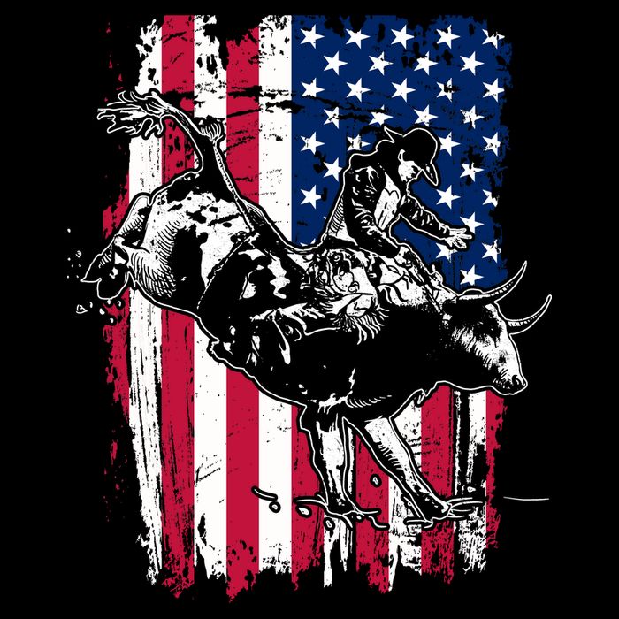 Rodeo Bull Rider American Flag Impact Tech Backpack