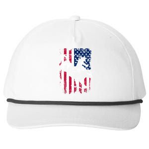 Rodeo Bull Rider American Flag Snapback Five-Panel Rope Hat