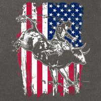 Rodeo Bull Rider American Flag Cotton Canvas Backpack