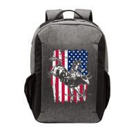 Rodeo Bull Rider American Flag Vector Backpack