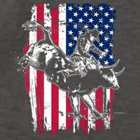 Rodeo Bull Rider American Flag Vector Backpack