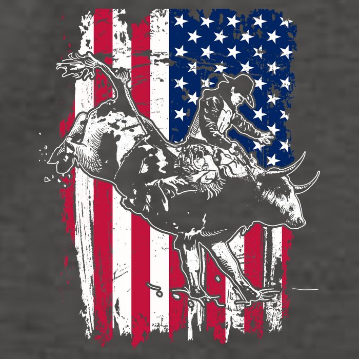 Rodeo Bull Rider American Flag Vector Backpack