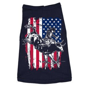 Rodeo Bull Rider American Flag Doggie Tank