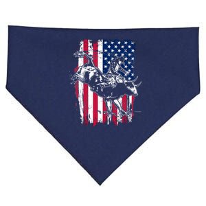 Rodeo Bull Rider American Flag USA-Made Doggie Bandana