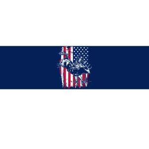 Rodeo Bull Rider American Flag Bumper Sticker