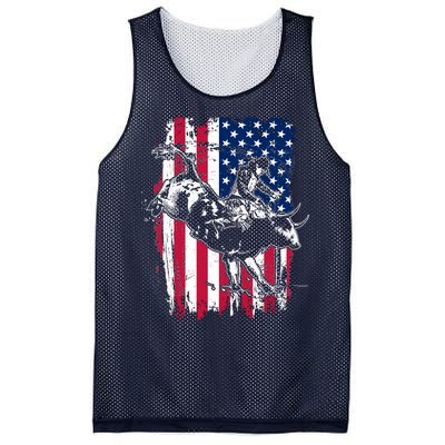 Rodeo Bull Rider American Flag Mesh Reversible Basketball Jersey Tank