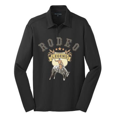 Rodeo Legend Vintage Silk Touch Performance Long Sleeve Polo