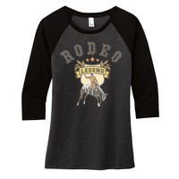 Rodeo Legend Vintage Women's Tri-Blend 3/4-Sleeve Raglan Shirt