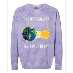 Rotation Of Earth Makes My Day Science Teachers Earth Day Colorblast Crewneck Sweatshirt