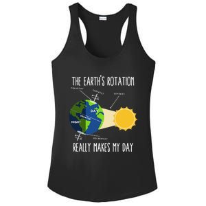 Rotation Of Earth Makes My Day Science Teachers Earth Day Ladies PosiCharge Competitor Racerback Tank