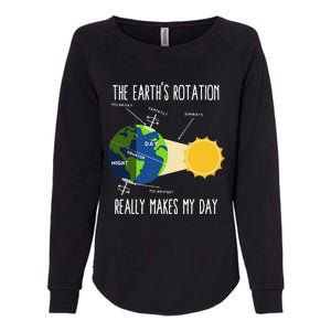 Rotation Of Earth Makes My Day Science Teachers Earth Day Womens California Wash Sweatshirt