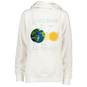 Rotation Of Earth Makes My Day Science Teachers Earth Day Womens Funnel Neck Pullover Hood