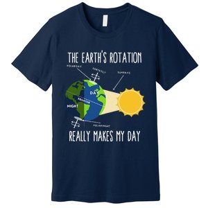 Rotation Of Earth Makes My Day Science Teachers Earth Day Premium T-Shirt