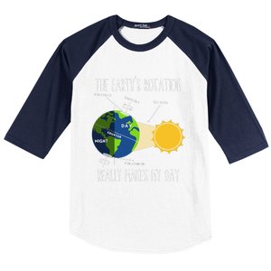 Rotation Of Earth Makes My Day Science Teachers Earth Day Baseball Sleeve Shirt