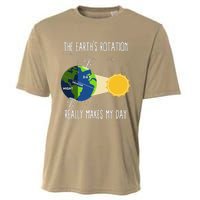 Rotation Of Earth Makes My Day Science Teachers Earth Day Cooling Performance Crew T-Shirt