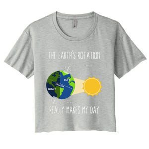 Rotation Of Earth Makes My Day Science Teachers Earth Day Women's Crop Top Tee