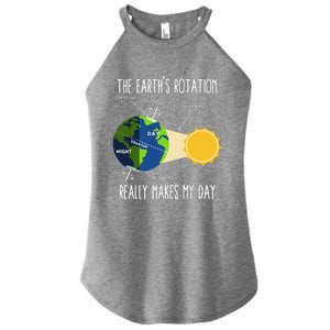 Rotation Of Earth Makes My Day Science Teachers Earth Day Women's Perfect Tri Rocker Tank