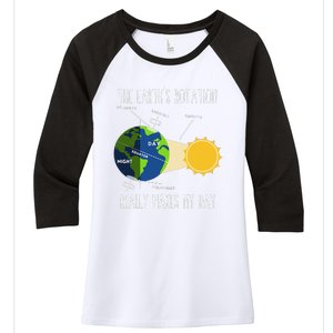 Rotation Of Earth Makes My Day Science Teachers Earth Day Women's Tri-Blend 3/4-Sleeve Raglan Shirt