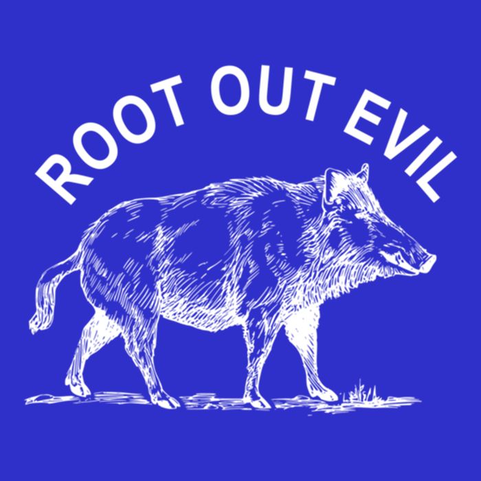 Root Out Evil Show Strength Courage Like A Boar Male Pig Great Gift Stripe Pom Pom Beanie