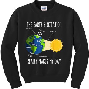 Rotation of Earth Makes My Day Science Teachers Earth Day Kids Sweatshirt