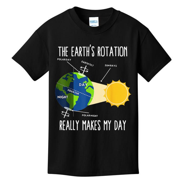 Rotation of Earth Makes My Day Science Teachers Earth Day Kids T-Shirt