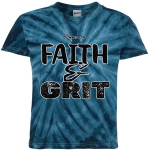 Runs On Faith And Grit Kids Tie-Dye T-Shirt