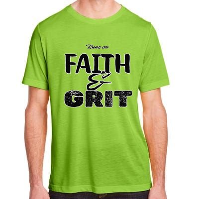 Runs On Faith And Grit Adult ChromaSoft Performance T-Shirt