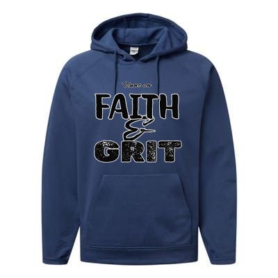 Runs On Faith And Grit Performance Fleece Hoodie