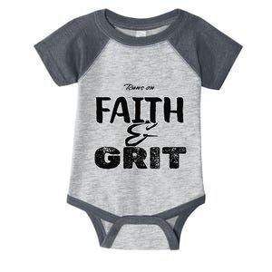 Runs On Faith And Grit Infant Baby Jersey Bodysuit