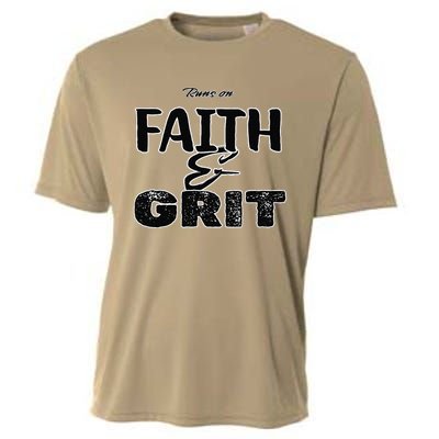 Runs On Faith And Grit Cooling Performance Crew T-Shirt